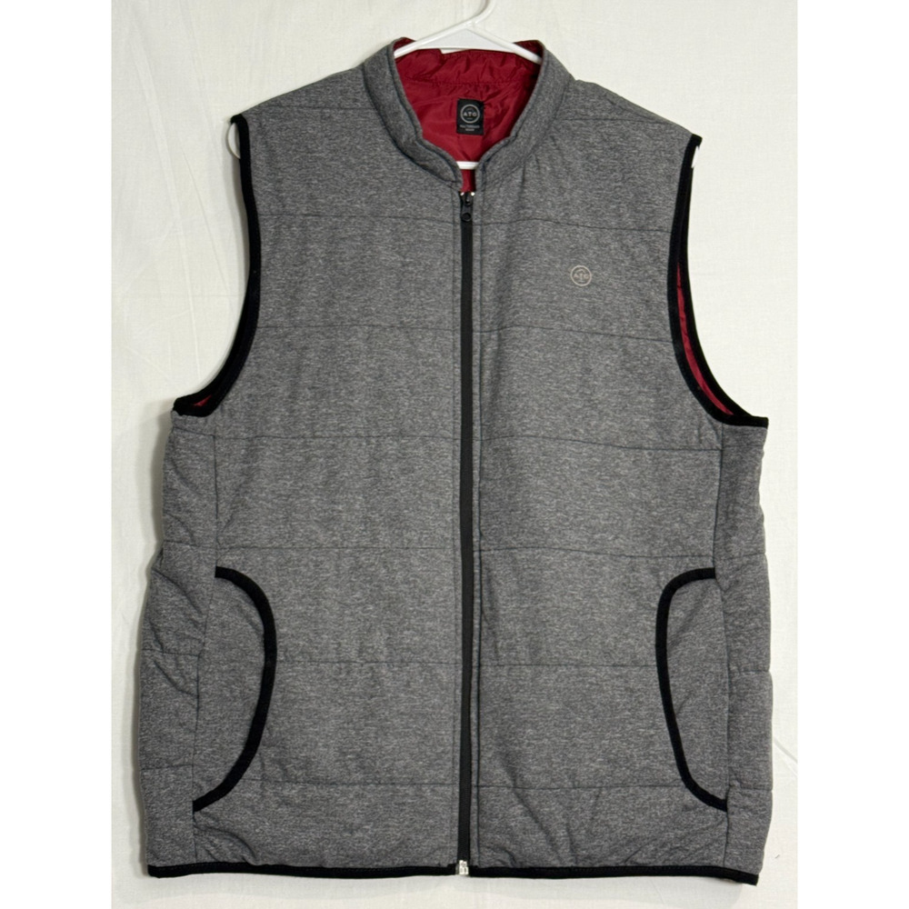 ATG by Wrangler Medium Reversable Gilet Body Warmer‎ Vest Gray Burgandy